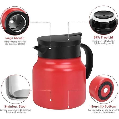 316 Stainless Steel Thermal 1L Teapot, Throttle Teapot, Hot Beverage Tea pot, Large Capacity Teapot Tea Kettle