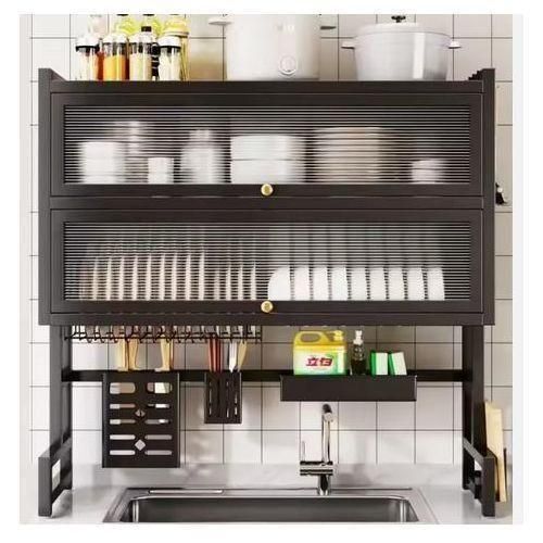 Quality Double Over the Sink Dish Rack with Cover