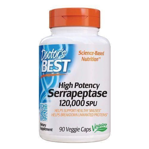 High Potency Serrapeptase, Non-GMO, Gluten Free, Vegan, Supports Healthy Sinuses, 120,000 SPU