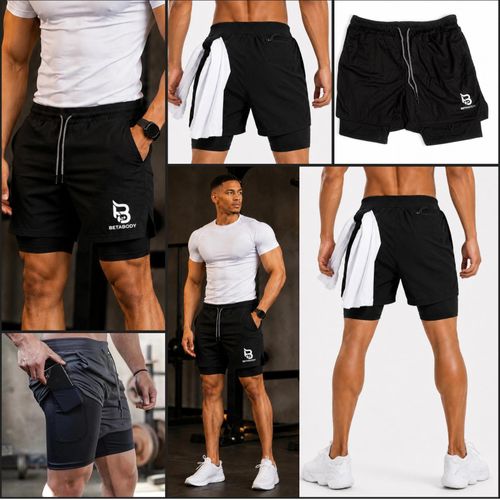 BETABODY Men's Athletic Casual Running Fitness Gym Shorts, Slight Elasticity, Breathable, Quick-Dry, Anti-Flash, with Pockets