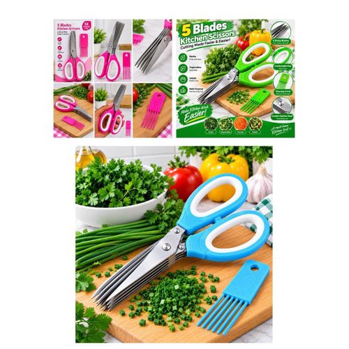5 Blades Multi purpose Scissors Chopper 1pc