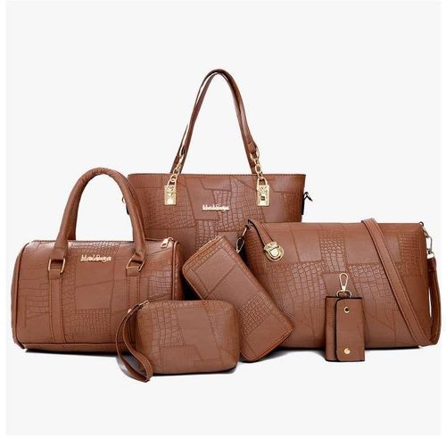 Brown 6 in 1 ladies/ women office work hand bag