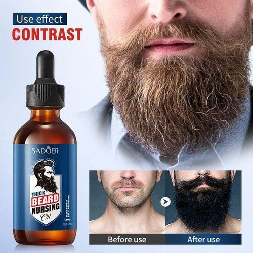 THICK BEARD NURSING MUSTACH HAIR GROWTH OIL - Beard Oil Sandalwood Organic Beard Growth Oil for Faster Healthier Beard and Mustache Growth - 100% Natural Moisturizing Softening 55ml