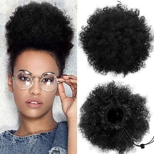 Black Afro Bun Hair Piece For Ladies