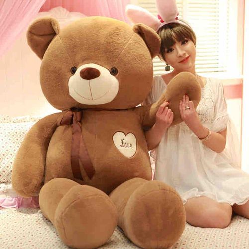 Home Teddy Bear Stuffed Animal Large Teddy Bear Cuddly Plush Toy for Girlfriend Kids inches Chocolate- 100cm