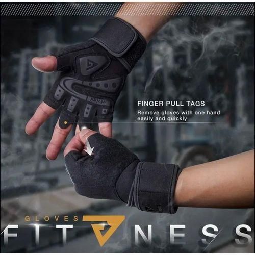 2pcs Breathable GYM Gloves With Knuckles - Suitable for Weightlifting, Hanging, Pulling, Fitness Exercises, for Men And Women Outdoor Sports And Indoor Gym Exercises, Gym Accessories. ( Glove With Knuckles ) 2pcs