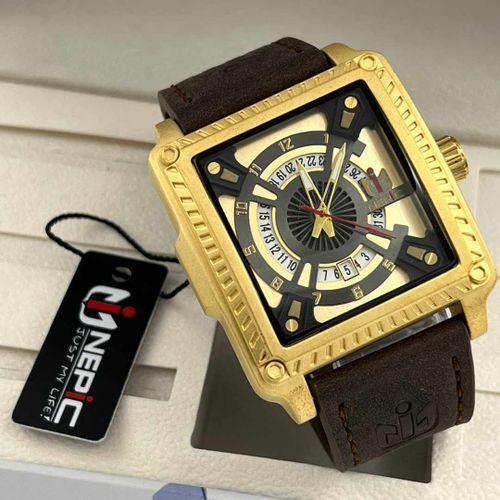 SparklingNon Fading Superior Sophisticated Brown Leather Wristwatch