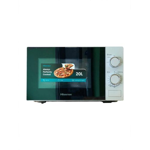 High Standard Hisense 20L Manual Microwave Oven - 700W - Mirror Glass Door - Defrost - 6 Power Levels - White - H20MOMBS11