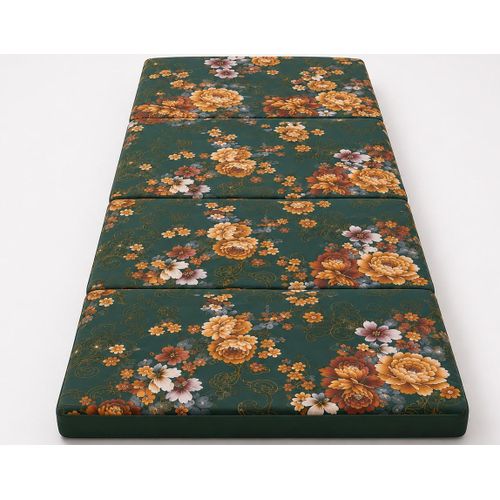 Foldable Foam Mattress 4 Panel – Portable Floor Bed for Guests, Home, Travel & Small Spaces(Green) 6ftX2.3ftX3