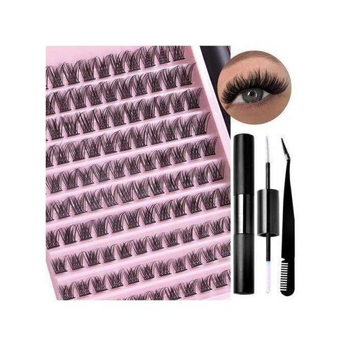 Large-capacity single-cluster grafting eyelash set, natural thick segmented hair, waterproof makeup-holding eyelash tool