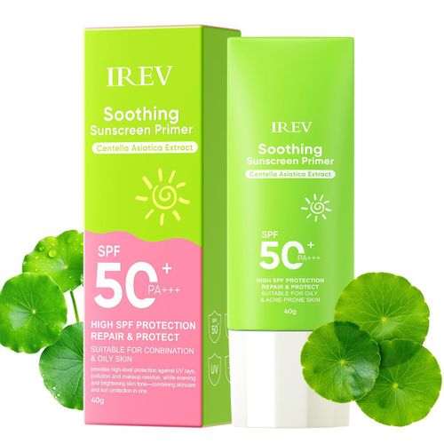 IREV SOOTHING SUNSCREEN PRIMER, SPF 50 +++ , CENTELLA ASIATICA EXTRACT