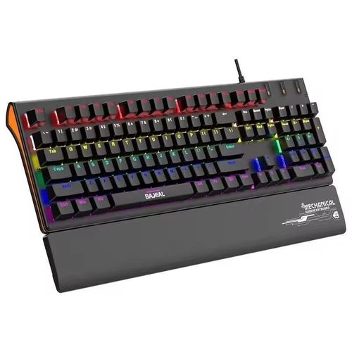 K600 Mechanical Gaming Keyboard – RGB Rainbow Backlit, Full Size Wired Keyboard with Ergonomic Wrist Rest Responsive Keys
