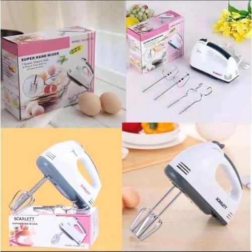 Scarlet 7 Speed Kitchen Dough Egg Cake Beater Hook Hand Mixer