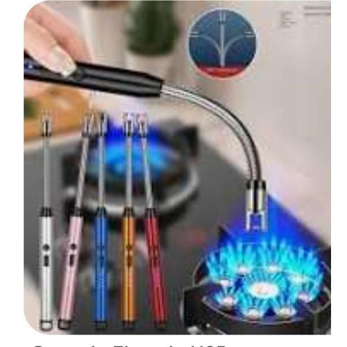 1 Piece - Rechargable Gas Lighter + 1 Cord - Colour WIll Be Served As Available