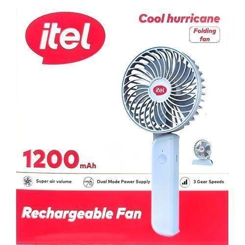 itel Foldable/Handheld Rechargeable Table Fan - Super Breeze 1200mAh
