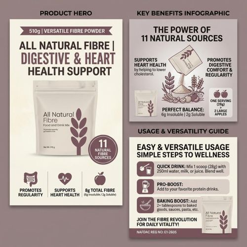 All Natural Fibre Powder – 510g (Heart, Digestion & Weight Management Support)