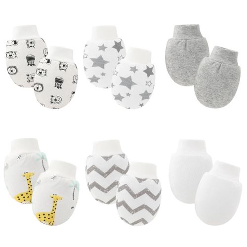 6 Pairs Baby Mittens, Newborn Anti-Scratch Gloves, Soft Cotton Infant Hand Covers
