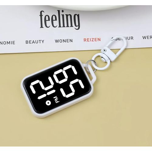 Mini Luminous Keychain Digital Watch - Portable Clip-On Watch with Time/Date Display, Touch Activation & Auto-Off, 5 Color Options for Students & Travel