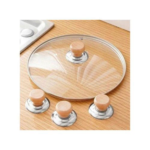 4pcs Pot Lid Handle Knob Cap Cover Replacement Handgrip WOOD