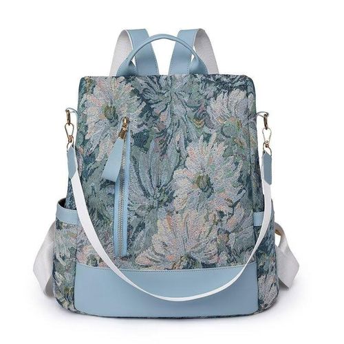 Ladies Backpack Waterproof Bag Nylon Bags For Girls Women Crossbody Bags Shoulder Bag Blue