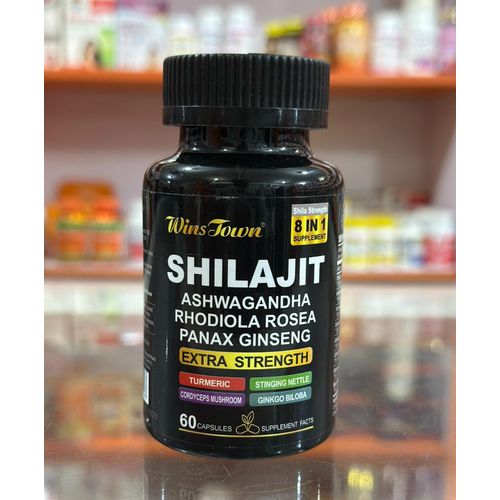 Shilajit - Ashwagandha - Rhodiola Rosea - Panax Ginseng - Tumeric - Cordyseps Mushrooms - Ginkgo Biloba - 60 capsules