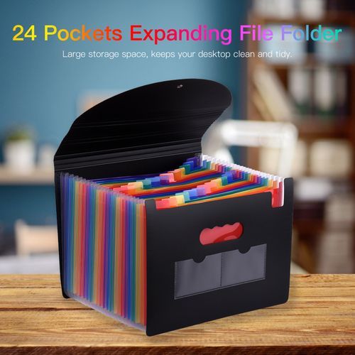 24 Pockets File /Document Organizers Expanding File Folder