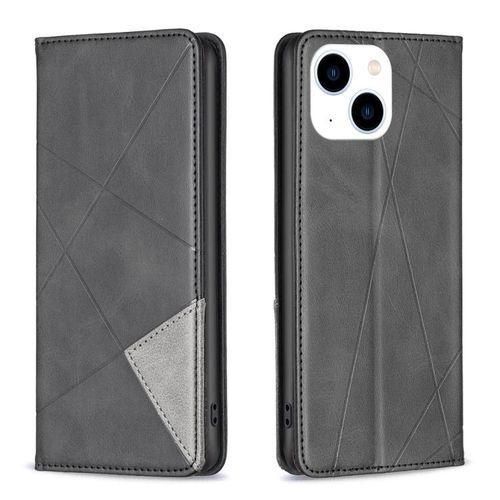 iPhone 14 Quality Leather Flip Case -Black