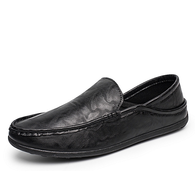 Fashion Fashion Summer Genuine Leather Shoes Men Casual Moccasins-black ...
