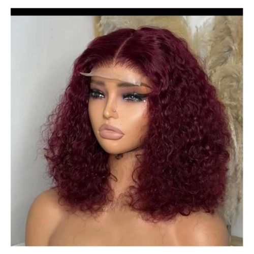 soft and fluffy jerry curl wig with 5by5 center part closure- 14 inches