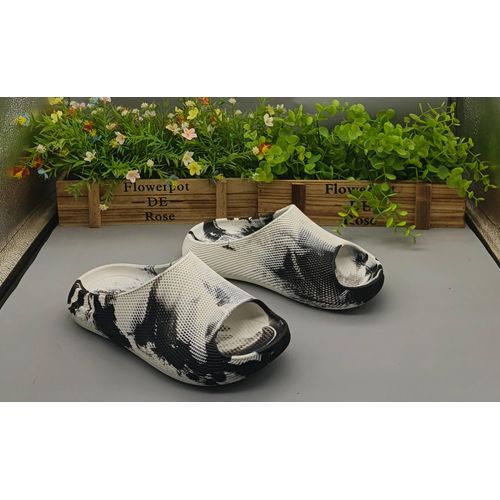 Hoka Unisex Textured EVA White and Black Slides