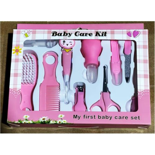 10 Pieces Baby Grooming Kit New Born Baby Nail Hair Care (Nail Cutter)- Pink
