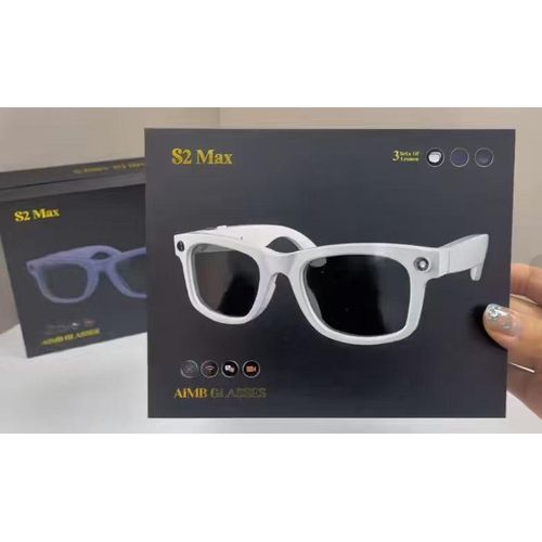 Max AI smart glasses 4K HD Camera 290 mAh Battery 8MP Photography Video Recording, Real Time Translation, GPT Object Identification, listening to music-With 3 Lenses