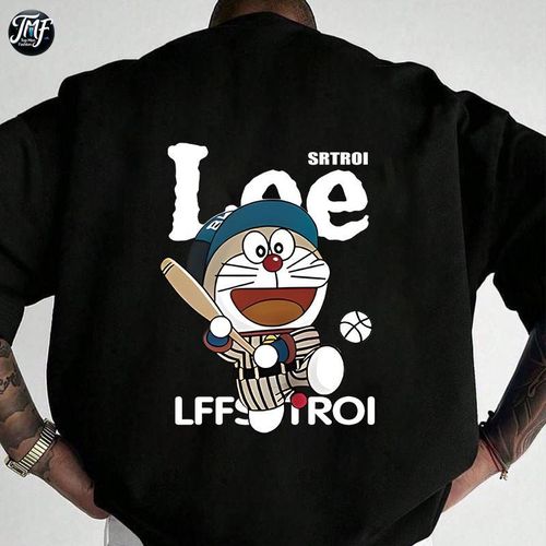 TMF New Summer Casual Loose Short Sleeve Printed T-Shirt Men's Clothing-black