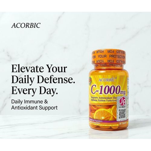 C-1000mg - Supports Antioxidant Health & Immune System Function - Daily Immune & Antioxidant Support - Suitable for Vegetarians - Dietary Supplement - 30 Tablets