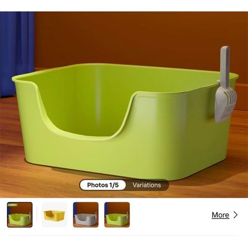Cat litter box with scoop