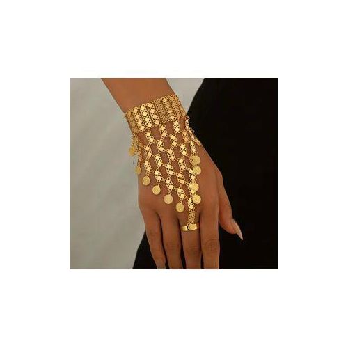 1 Classic Retro Elegant Wedding Season Hollow Geometric Finger Bracelet Suitable for Dubai Brides