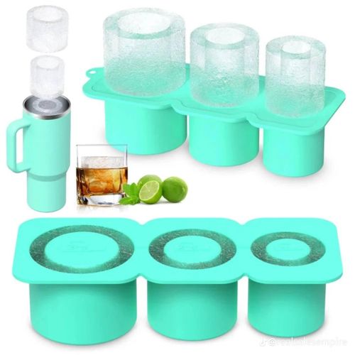 3-Cavity Silicone Ice Cube Mold with Lid – Large Round Ice Ball Maker for Tumblers, Whiskey, Cocktails & Cold Drinks