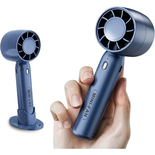 Portable Handheld Fan with Phone Holder - Mini-Fan T10 Turbo 3-Speed USB Rechargeable T10 Fan Blue