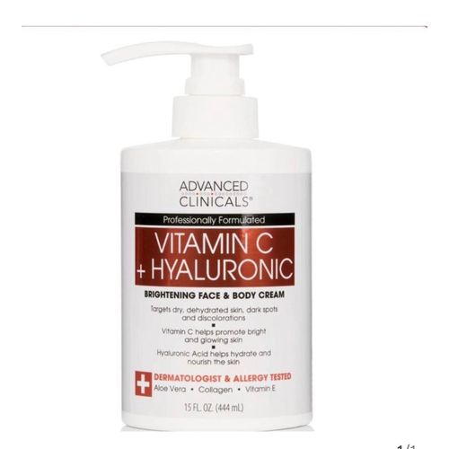 Advanced Clinicals Vitamin C + Hyaluronic Brightening Face & Body Cream, a 444 mL (15 fl. oz.)