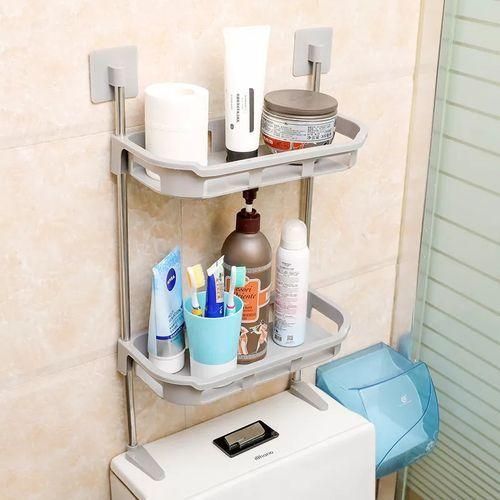 2 Layers Unique Bathroom /toilet Net Rack Corner Shelf