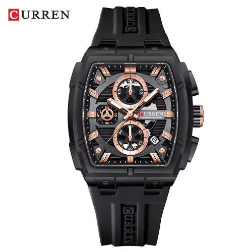 Multifunction Men's White Rubber Strap Chronograph Watch