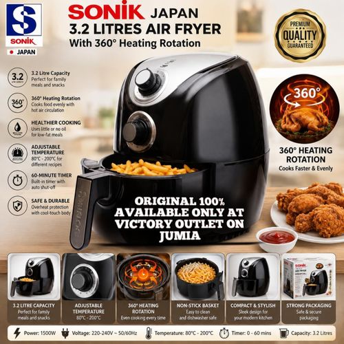 Japan 3.2 Litres AIR FRYER With 360° Heating Rotation