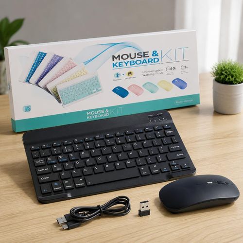 Rechargeable Wireless Keyboard and Mouse Kit – For Laptop & Tablet