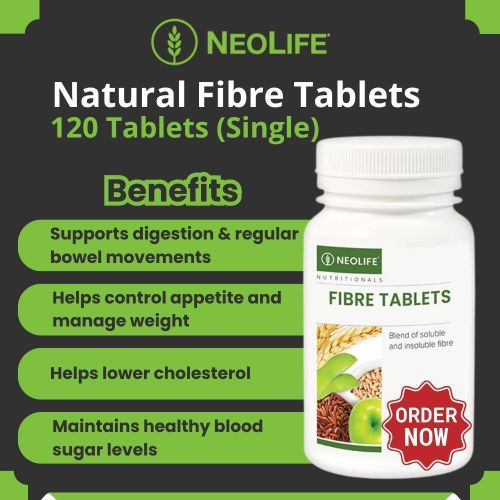 Fibre Tablets - 120 Tablets (Single) - Balanced variety of soluble and insoluble fibre for constipation and irregular digestion