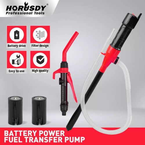 Electric Liquid Transfer Pump with Nozzle – Portable Battery Operated Water Transfer Pump with Flexible Hose for Household, Aquarium, Garden and General Use