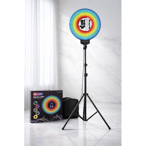 375 MJ-321 RGB LED Ring Light 35cm with 2.1m Tripod Stand with music light