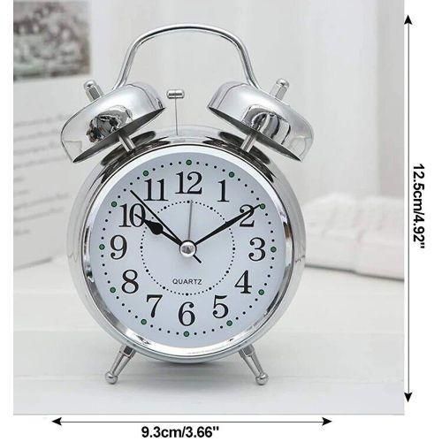 Metal Bell Alarm Clock With Night Light Twin Bell Quartz Analog Alarm Clock Metal Bell Alarm Clock With Night Light Twin Bell Quartz Analog Alarm Clock 0Students Smart Desk Alarm Clock & Table Clock Railway Mechanical Time Clock,Alarm Clock, Desktop CloCK