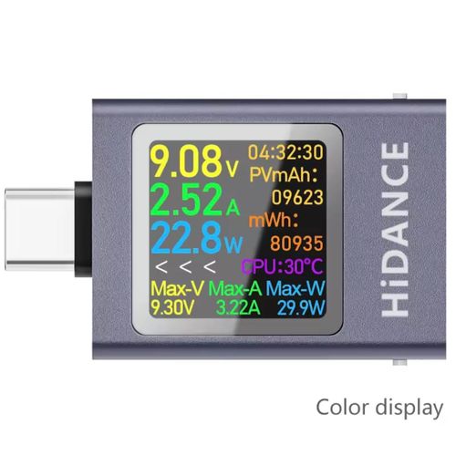 Type-c Multi-function Digital Display DC Voltage Ammeter Power Meter Cell Phone Charging Tester DC 9.5V 3.2A