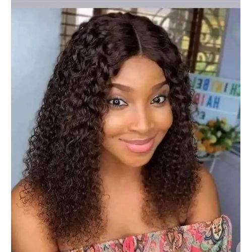 Waterwave Curly Wig With Part Closure-1b