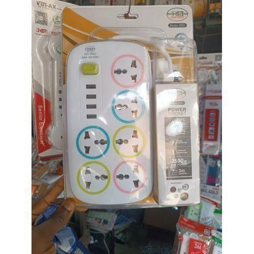 Power Strip with Surge Protection, 6 Power Socket Outlets & 3 USB Ports , Overload Protection, LED Indicator, Child-Proof Safety Covers, 2M All-in-One Power Extension Cord for Home, Office Use